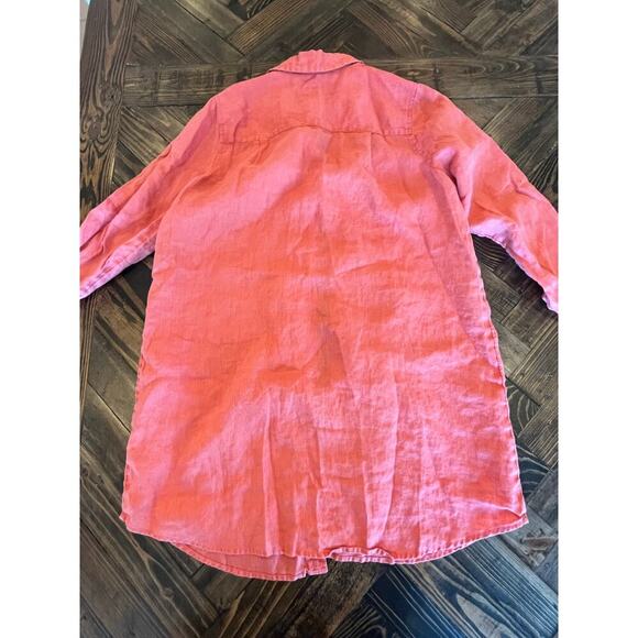 J Jill Long Sleeve 100% Linen Tunic Shirt Women Medium Summer Spring Cottage - Picture 4 of 10